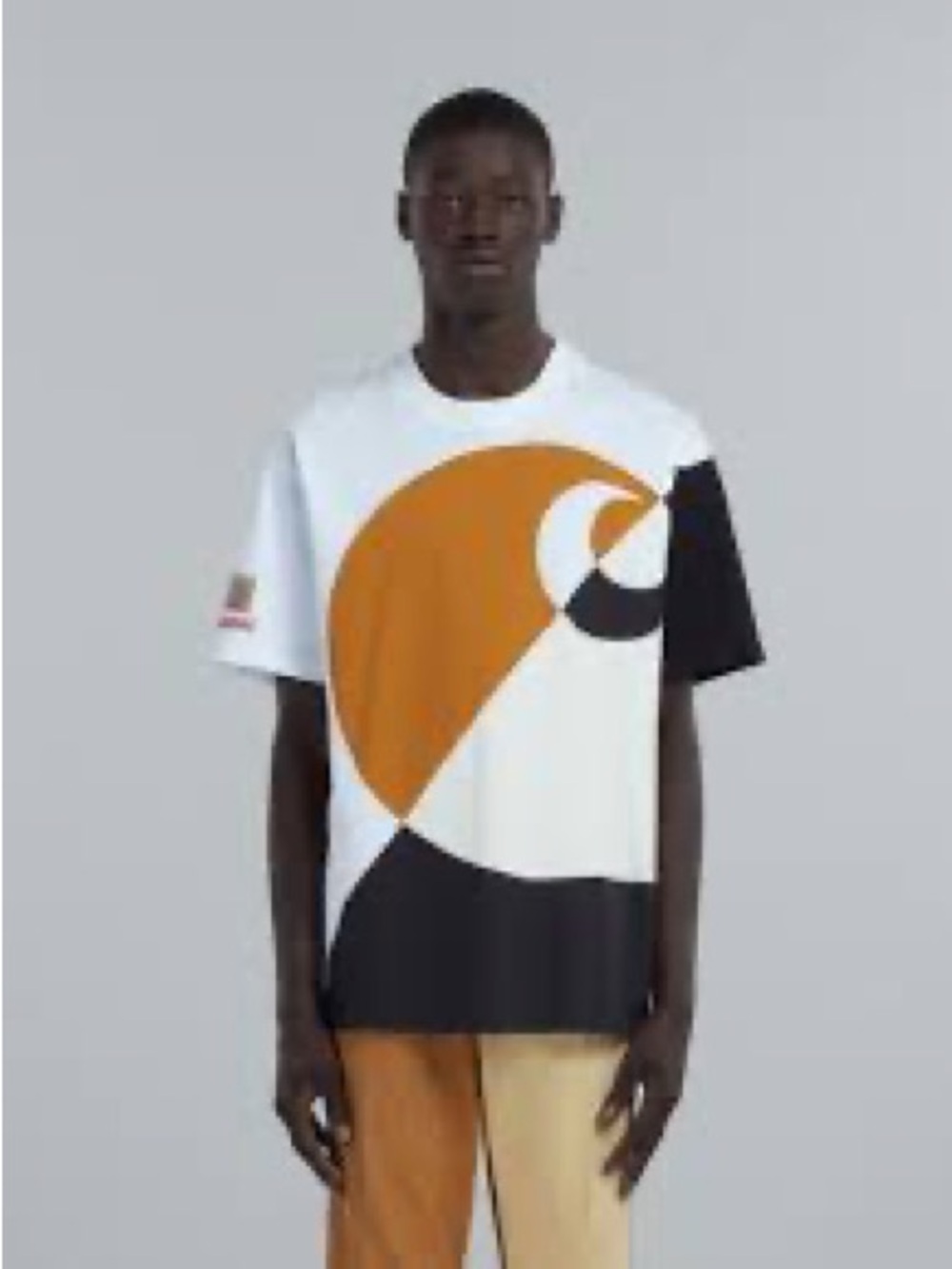 Marni White, Black & Gold Graphic Short-Sleeve Tee